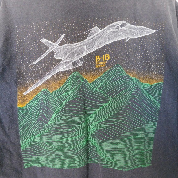 Vintage 80s Fighter Jet B-1B Military Plane Shirt Adult XL Single Stitch RARE - Picture 12 of 14